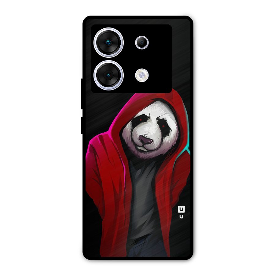 Cute Hoodie Panda Metal Back Case for Infinix Zero 30 5G