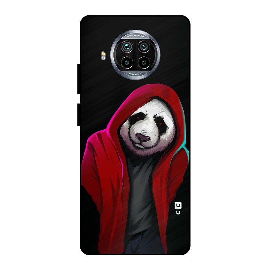 Cute Hoodie Panda Metal Back Case for Mi 10i