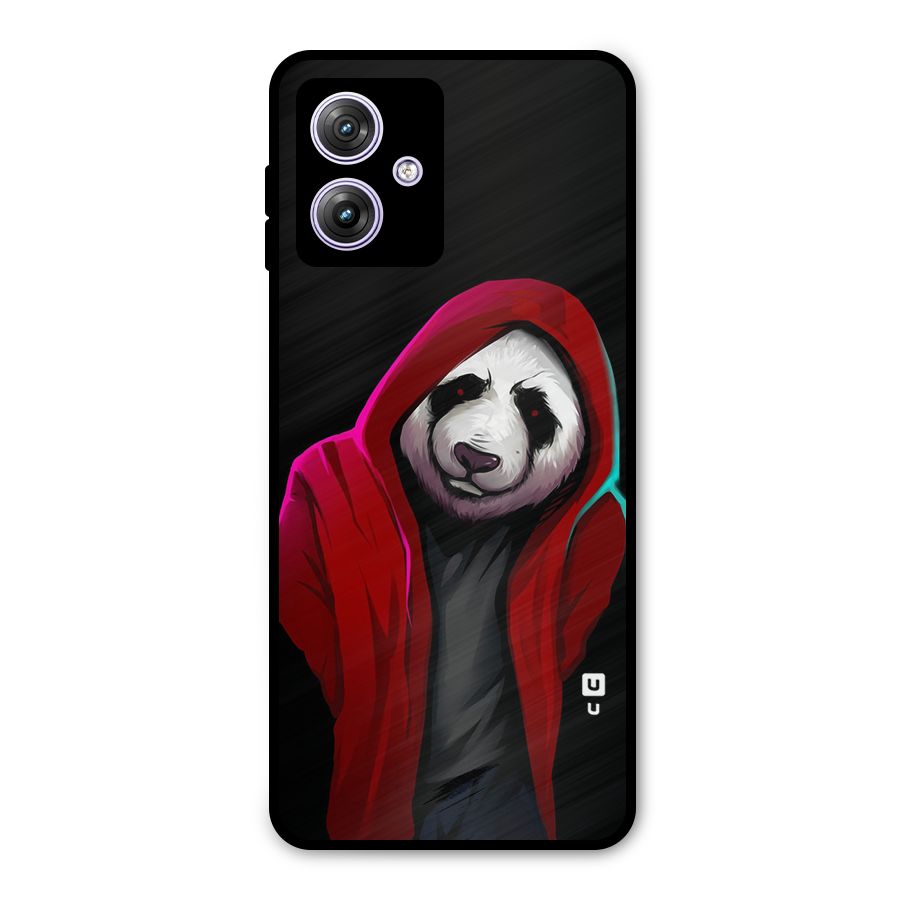 Cute Hoodie Panda Metal Back Case for Moto G64