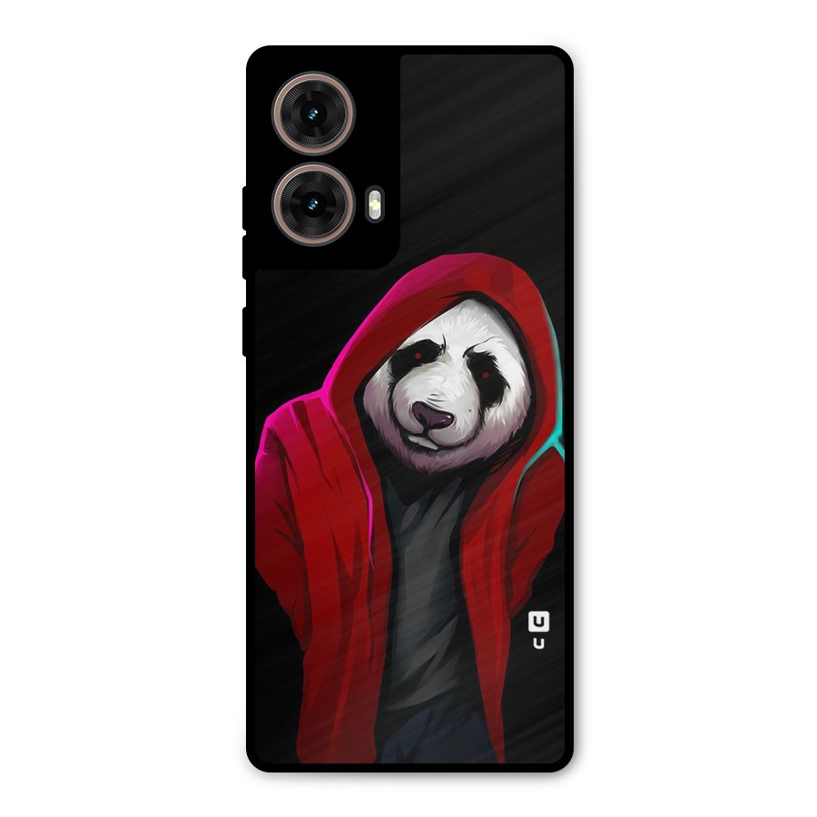 Cute Hoodie Panda Metal Back Case for Moto G85