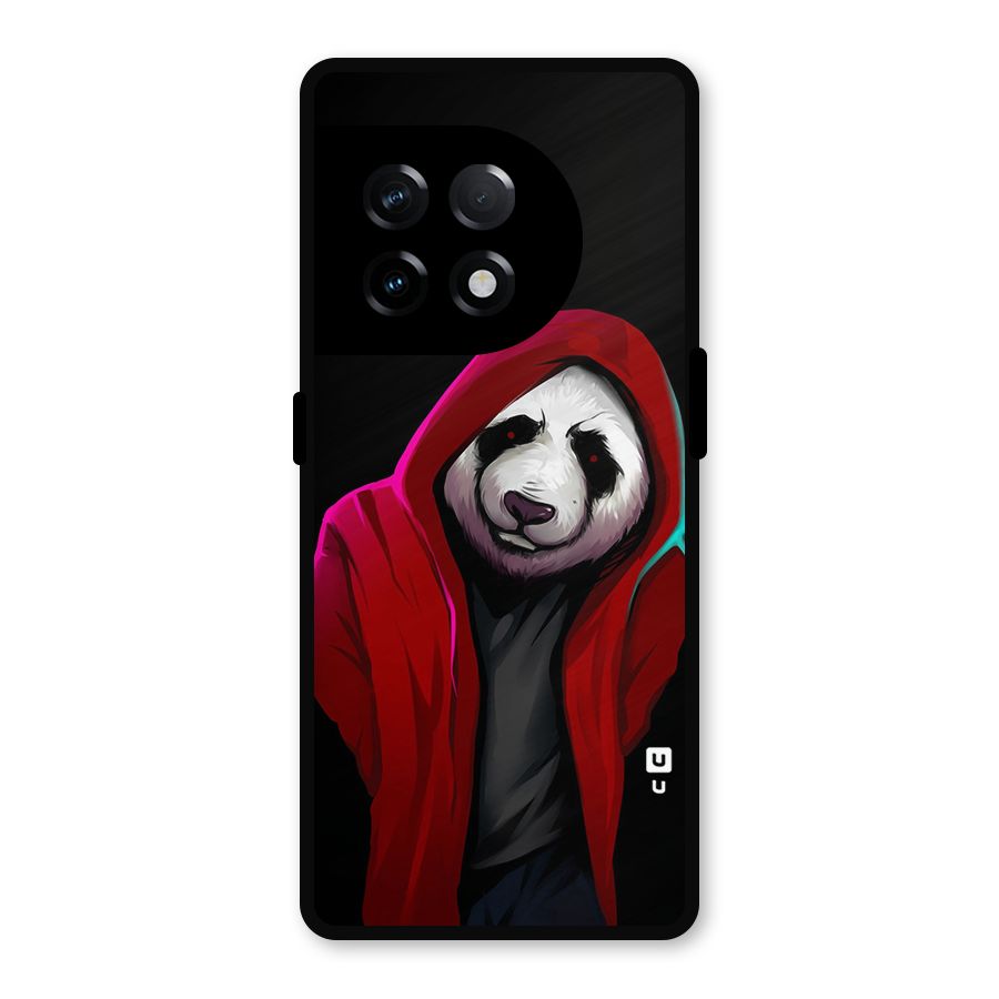 Cute Hoodie Panda Metal Back Case for OnePlus 11R