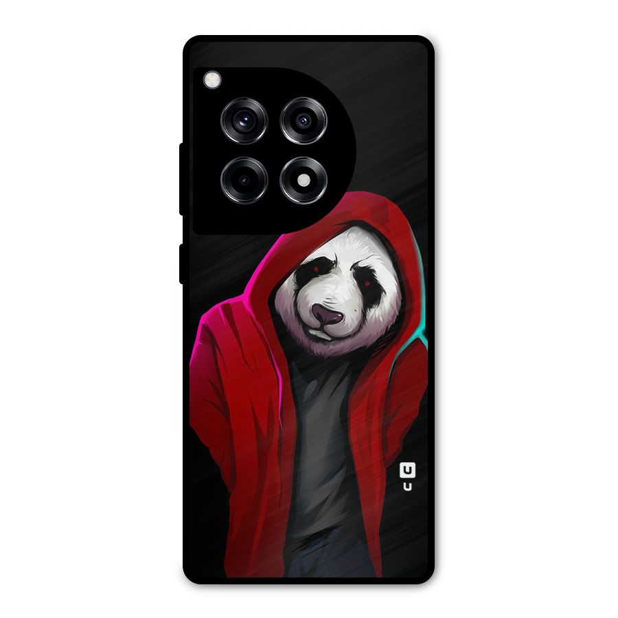 Cute Hoodie Panda Metal Back Case for OnePlus 12R