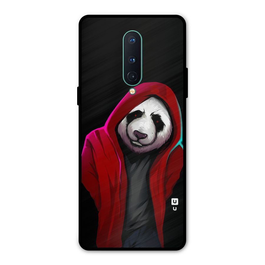Cute Hoodie Panda Metal Back Case for OnePlus 8