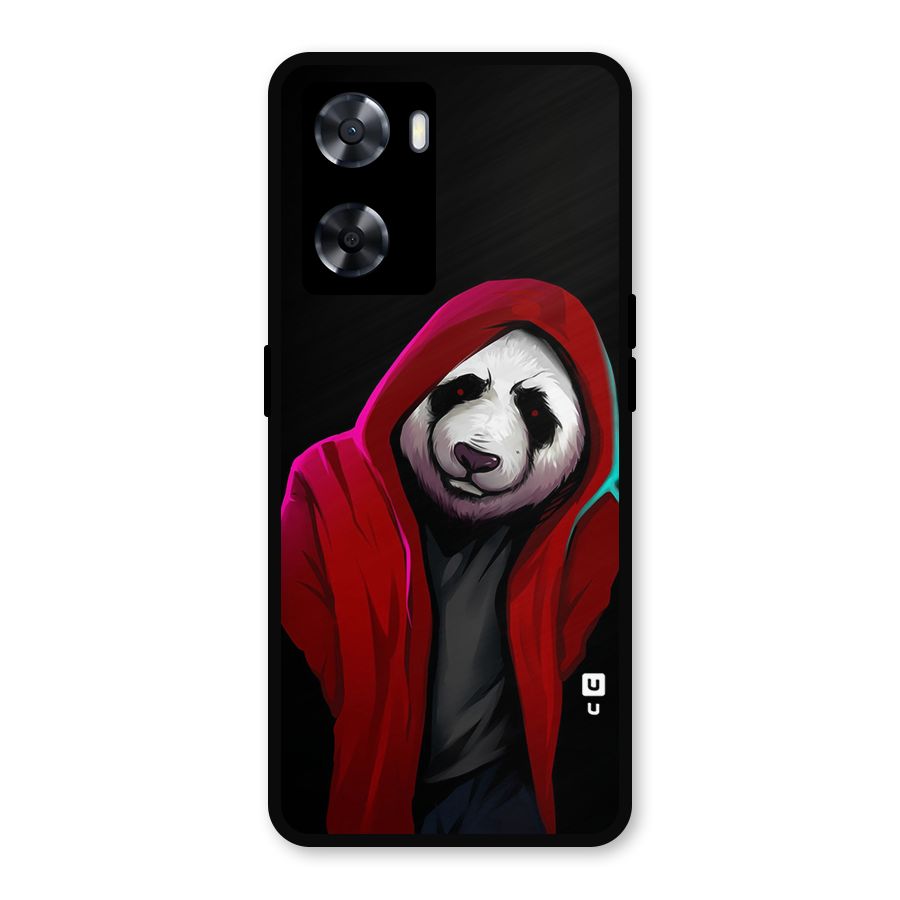 Cute Hoodie Panda Metal Back Case for Oppo A77