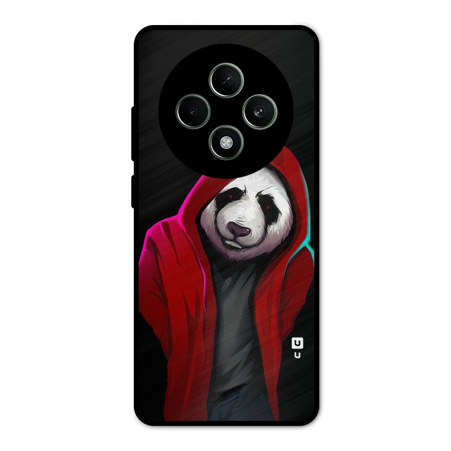 Cute Hoodie Panda Metal Back Case for Oppo F27