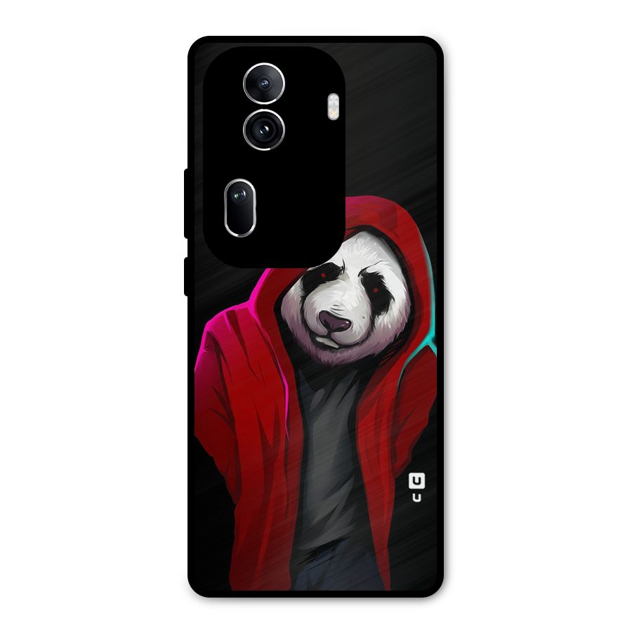 Cute Hoodie Panda Metal Back Case for Oppo Reno11 Pro 5G