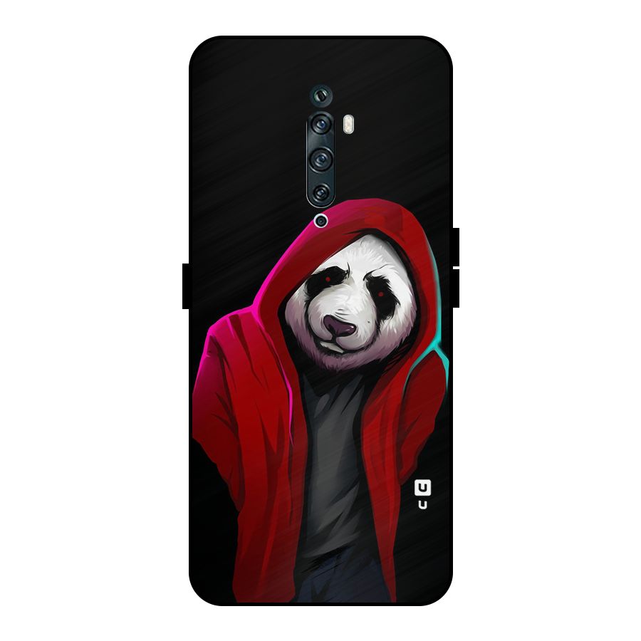 Cute Hoodie Panda Metal Back Case for Oppo Reno2 F