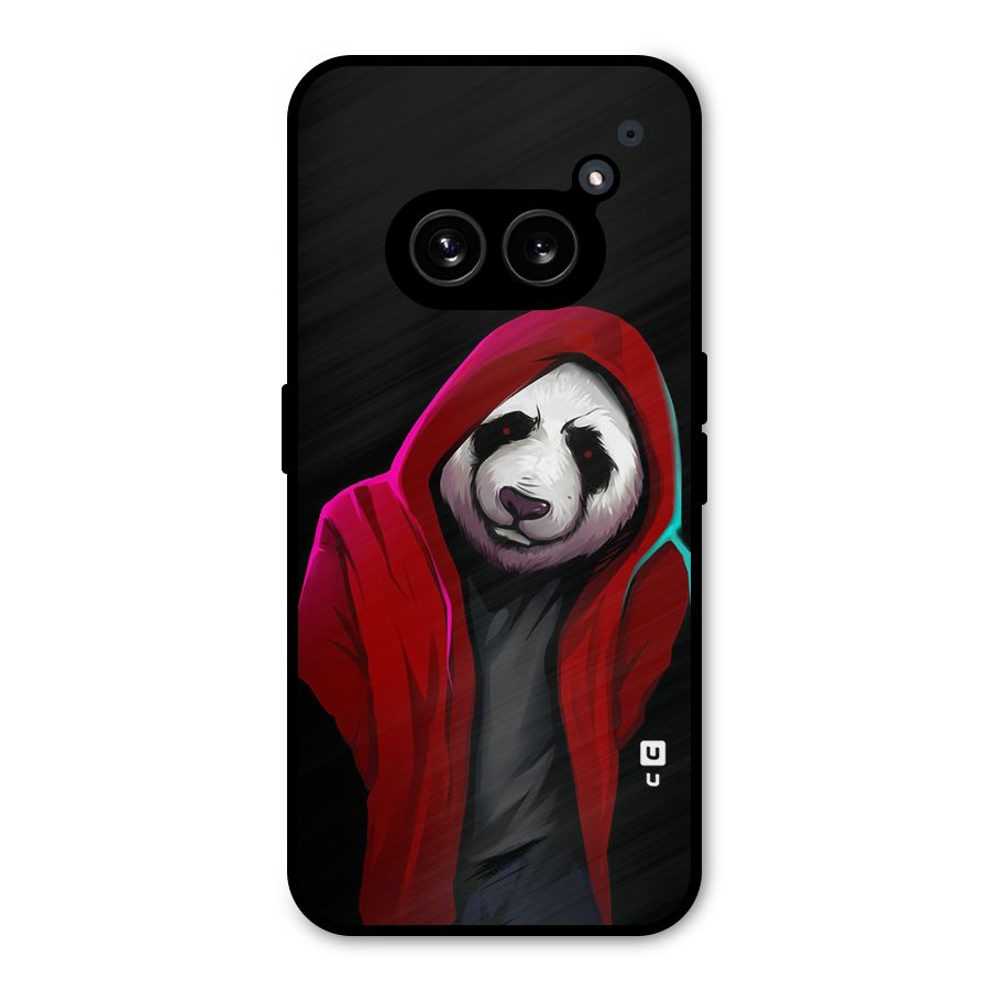 Cute Hoodie Panda Metal Back Case for Nothing Phone 2a
