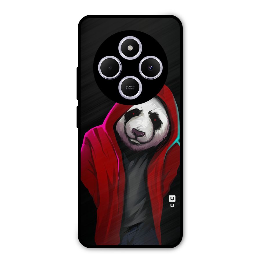 Cute Hoodie Panda Metal Back Case for Poco C75 5G