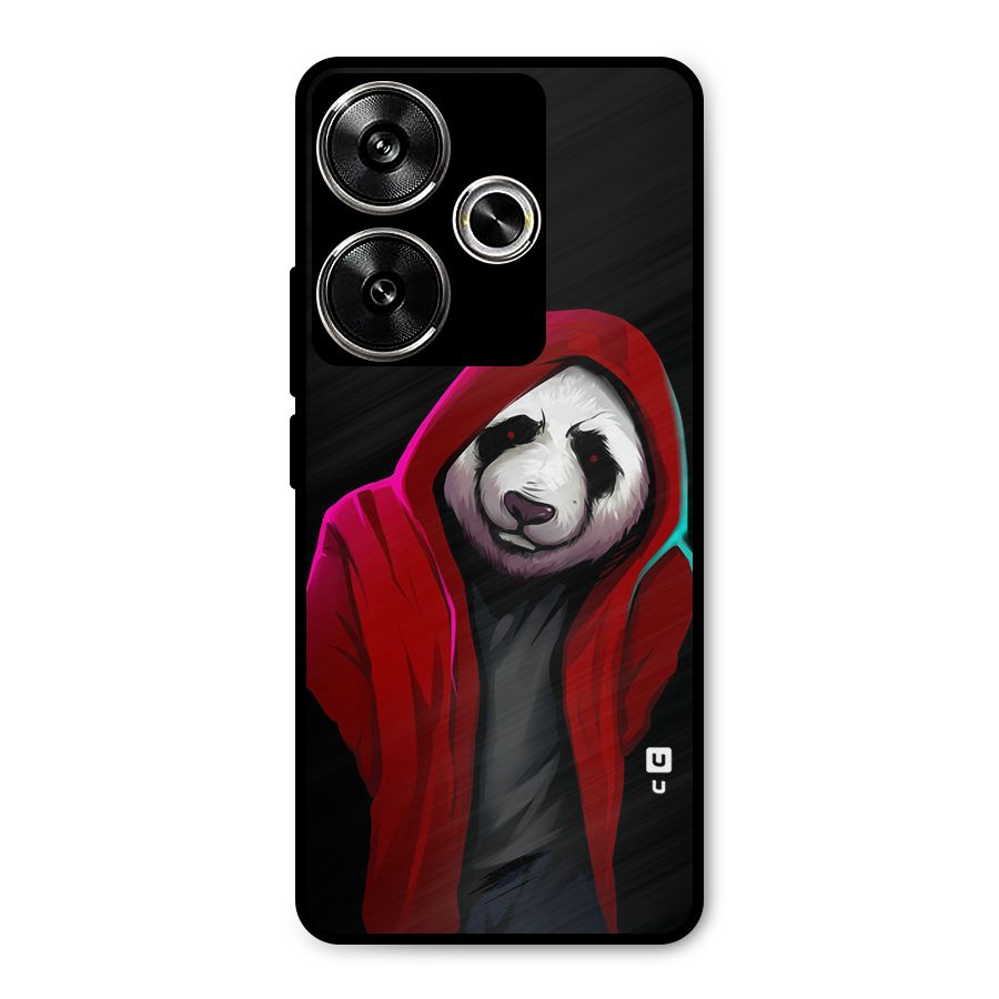 Cute Hoodie Panda Metal Back Case for Poco F6