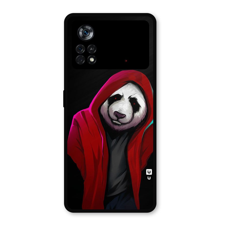 Cute Hoodie Panda Metal Back Case for Poco X4 Pro 5G