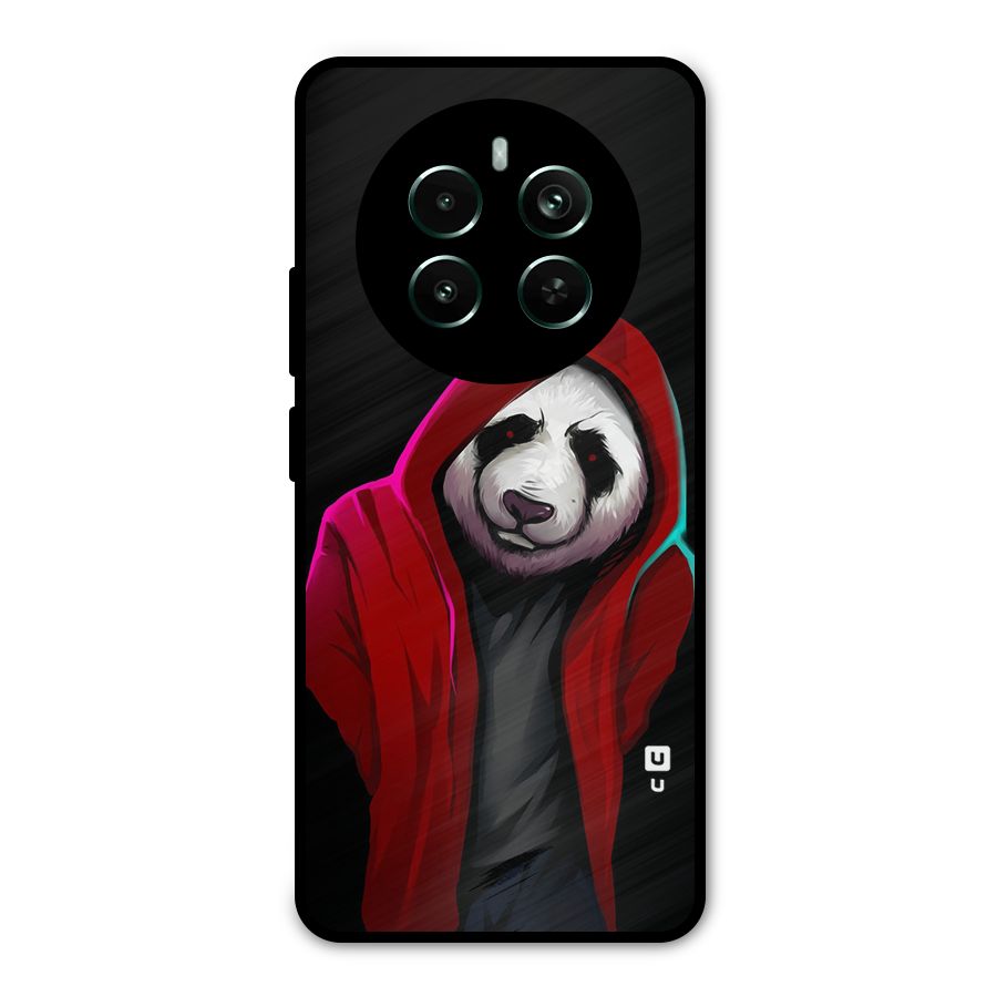 Cute Hoodie Panda Metal Back Case for Realme 12 Pro Plus