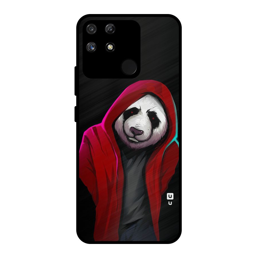 Cute Hoodie Panda Metal Back Case for Realme Narzo 50A