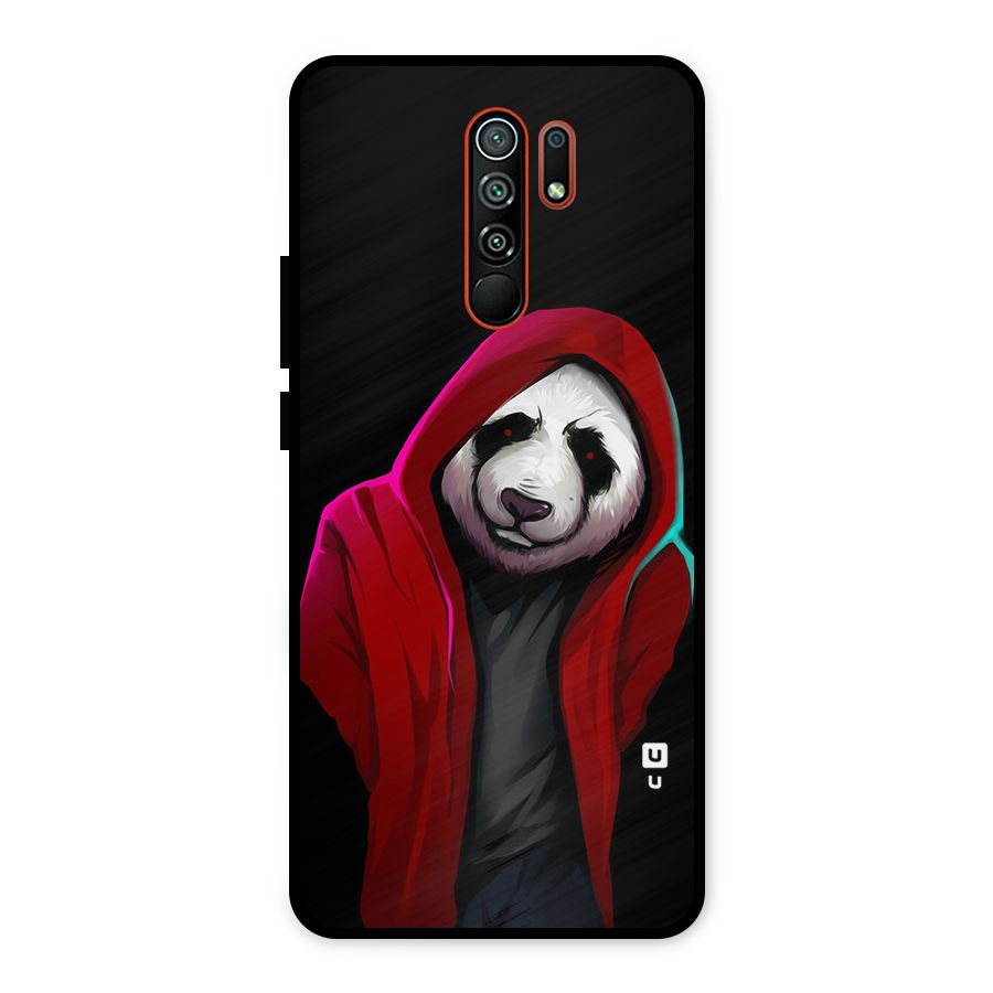 Cute Hoodie Panda Metal Back Case for Redmi 9 Prime