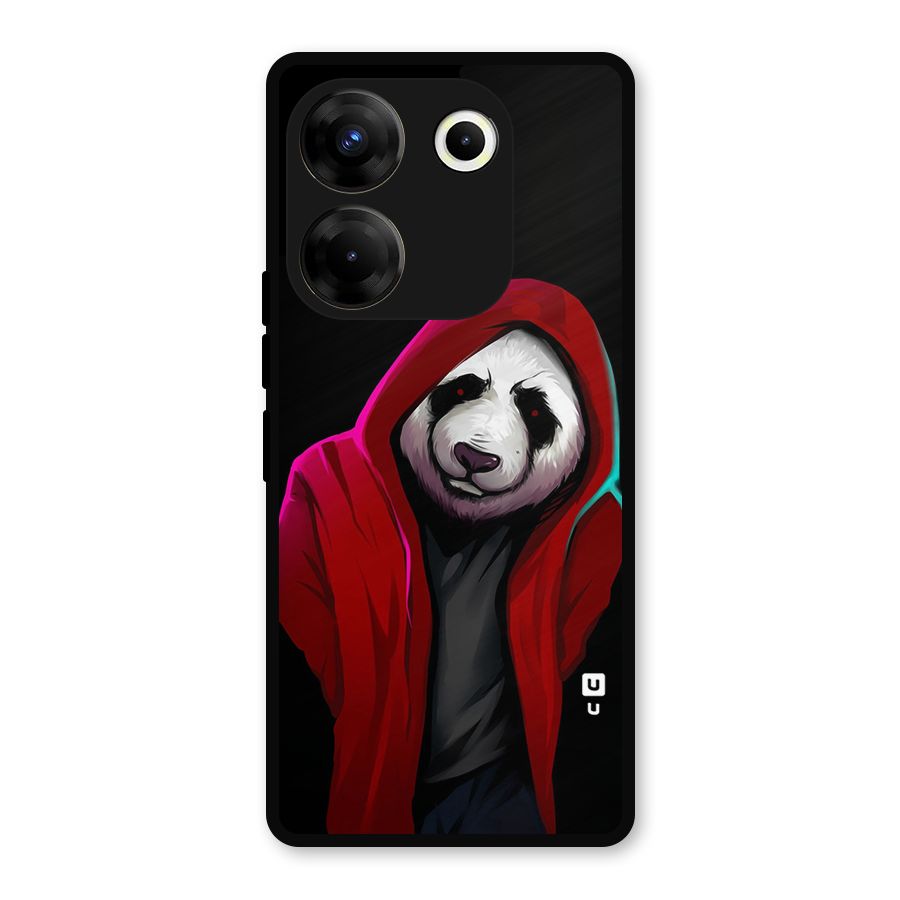 Cute Hoodie Panda Metal Back Case for Tecno Camon 20 Pro