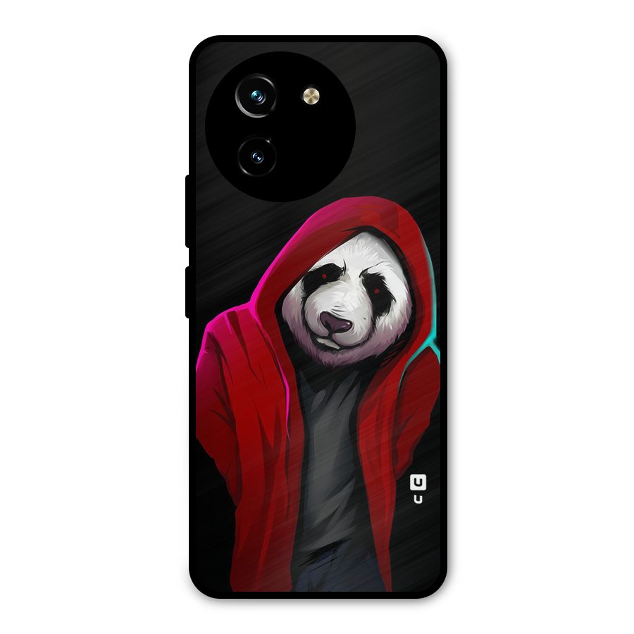 Cute Hoodie Panda Metal Back Case for Vivo T3x