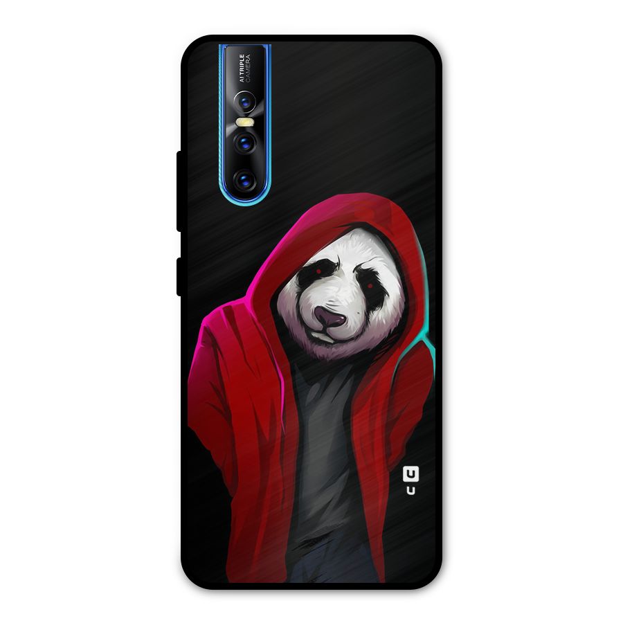 Cute Hoodie Panda Metal Back Case for Vivo V15 Pro