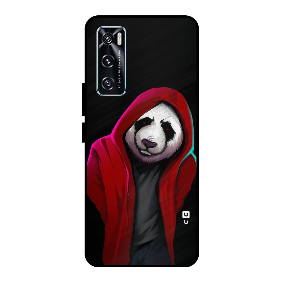 Cute Hoodie Panda Metal Back Case for Vivo V20 SE