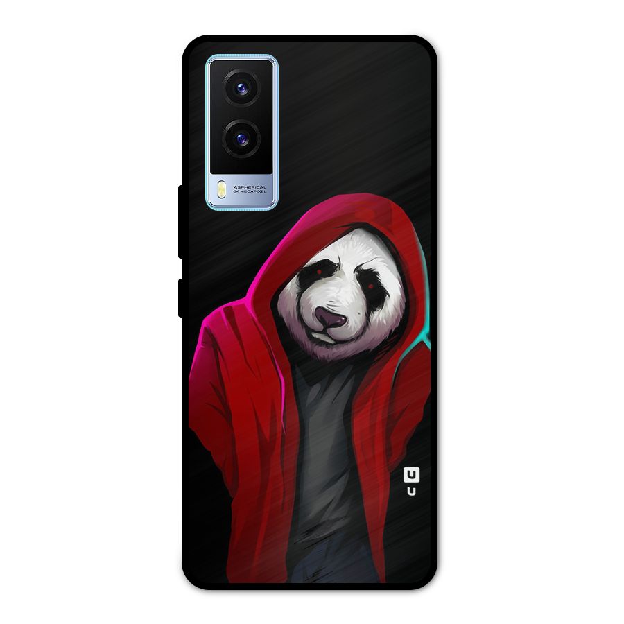 Cute Hoodie Panda Metal Back Case for Vivo V21e 5G