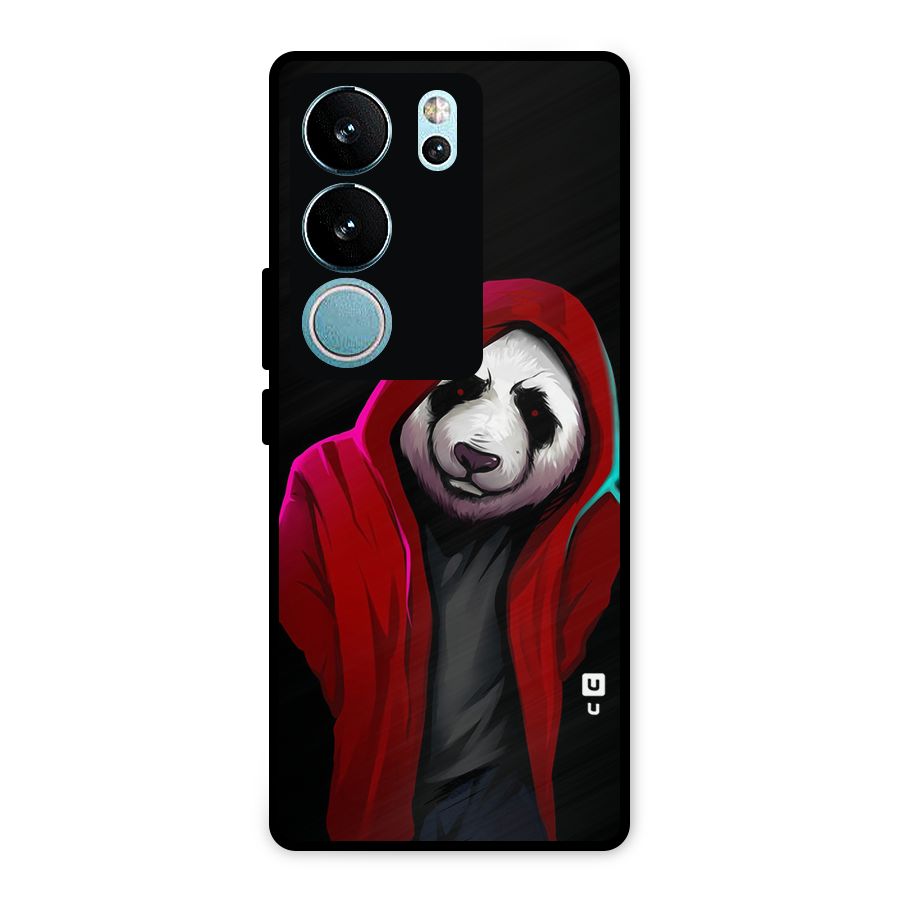 Cute Hoodie Panda Metal Back Case for Vivo V29