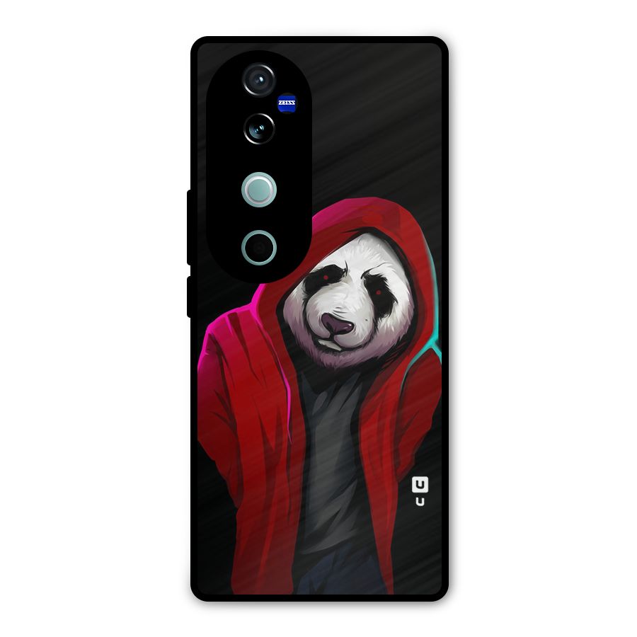 Cute Hoodie Panda Metal Back Case for Vivo V40