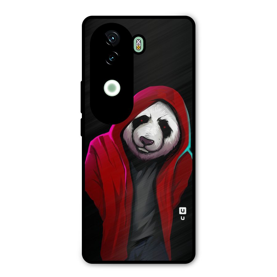 Cute Hoodie Panda Metal Back Case for Vivo V40e