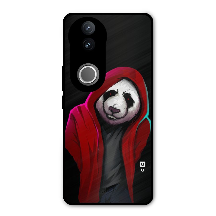 Cute Hoodie Panda Metal Back Case for Vivo V50e