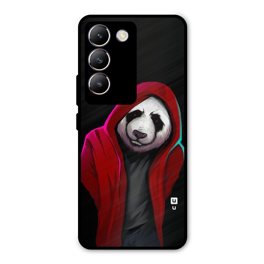 Cute Hoodie Panda Metal Back Case for Vivo Y200e