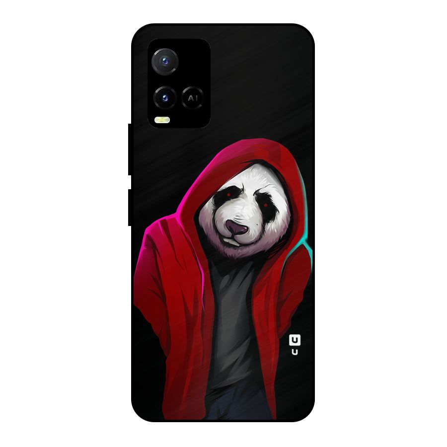 Cute Hoodie Panda Metal Back Case for Vivo Y21T