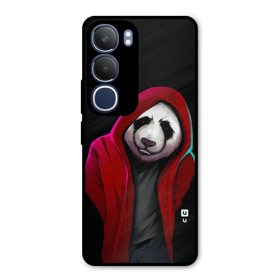 Cute Hoodie Panda Metal Back Case for Vivo Y29