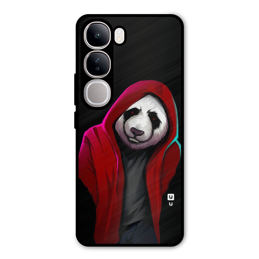 Cute Hoodie Panda Metal Back Case for Vivo Y300