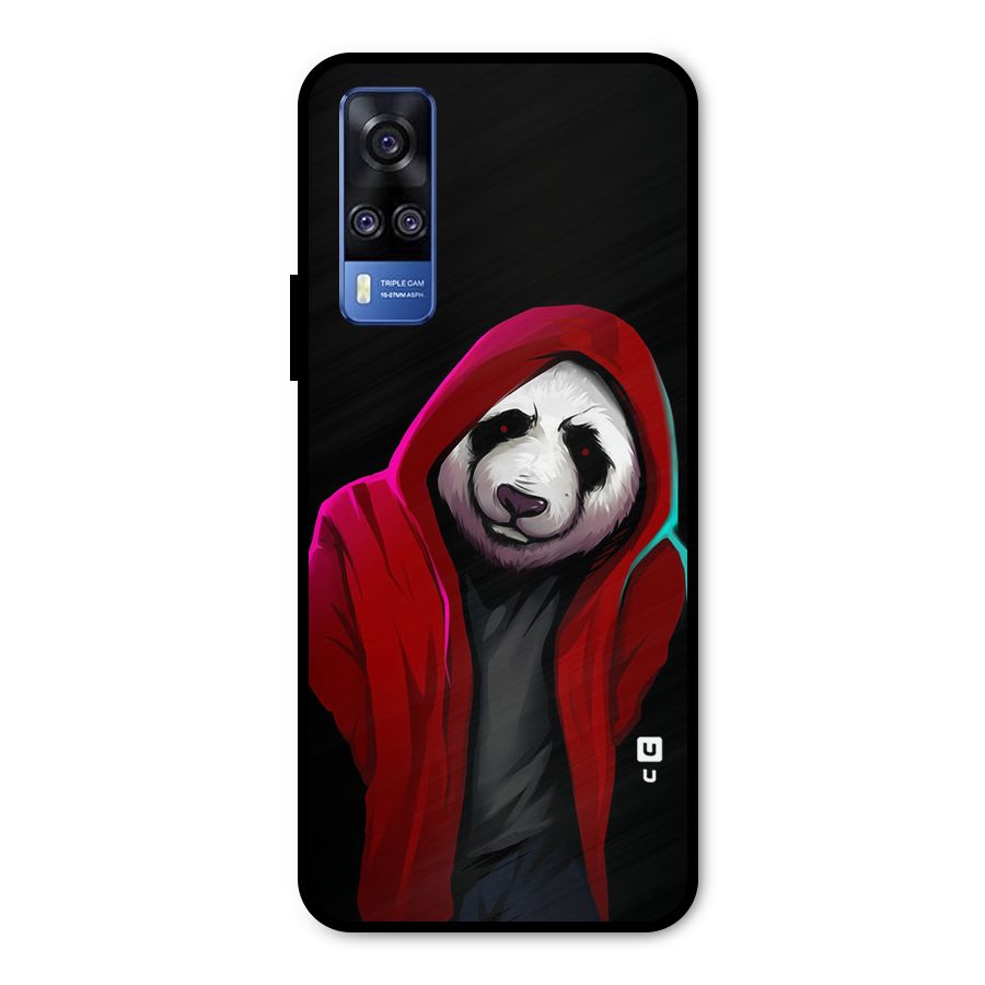 Cute Hoodie Panda Metal Back Case for Vivo Y31