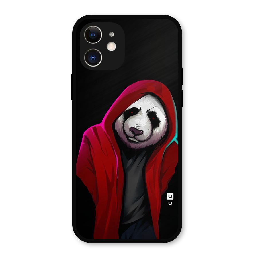 Cute Hoodie Panda Metal Back Case for iPhone 12