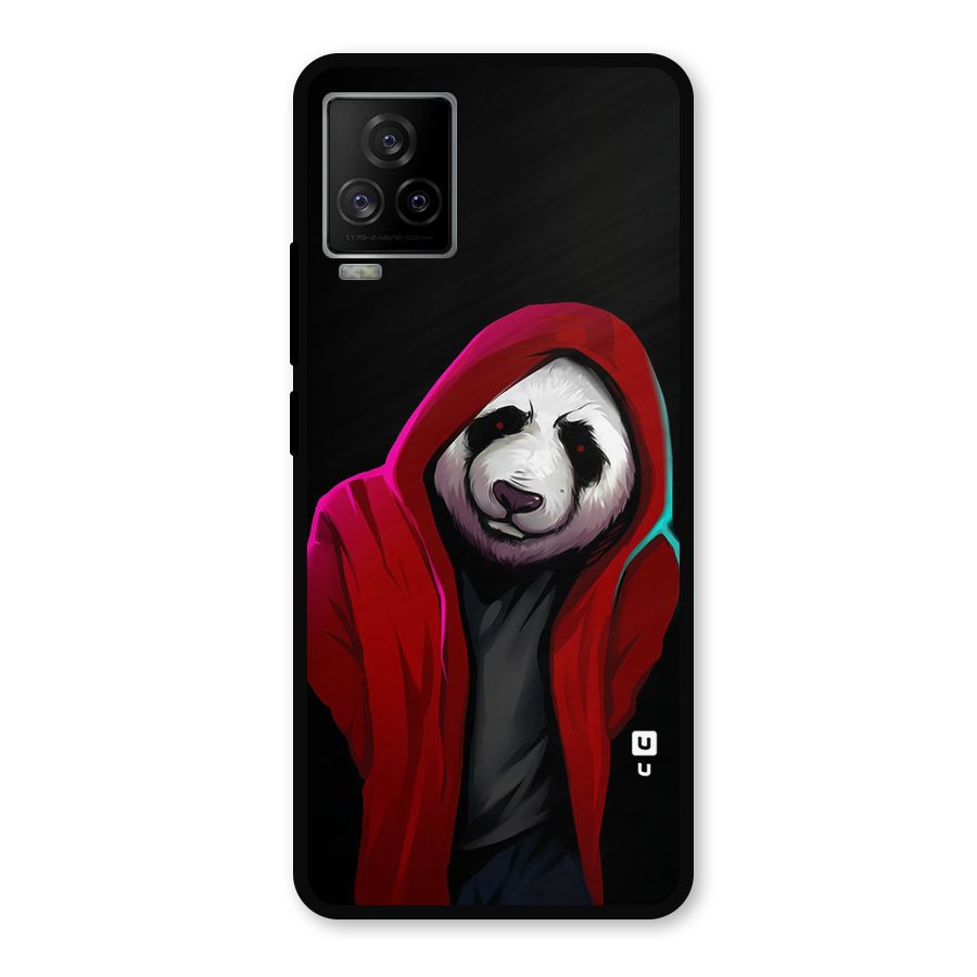 Cute Hoodie Panda Metal Back Case for iQOO 7 Legend 5G