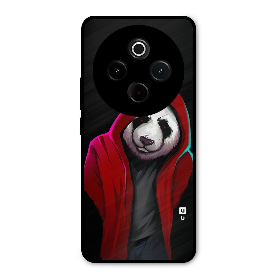 Cute Hoodie Panda Metal Back Case for iQOO Z10