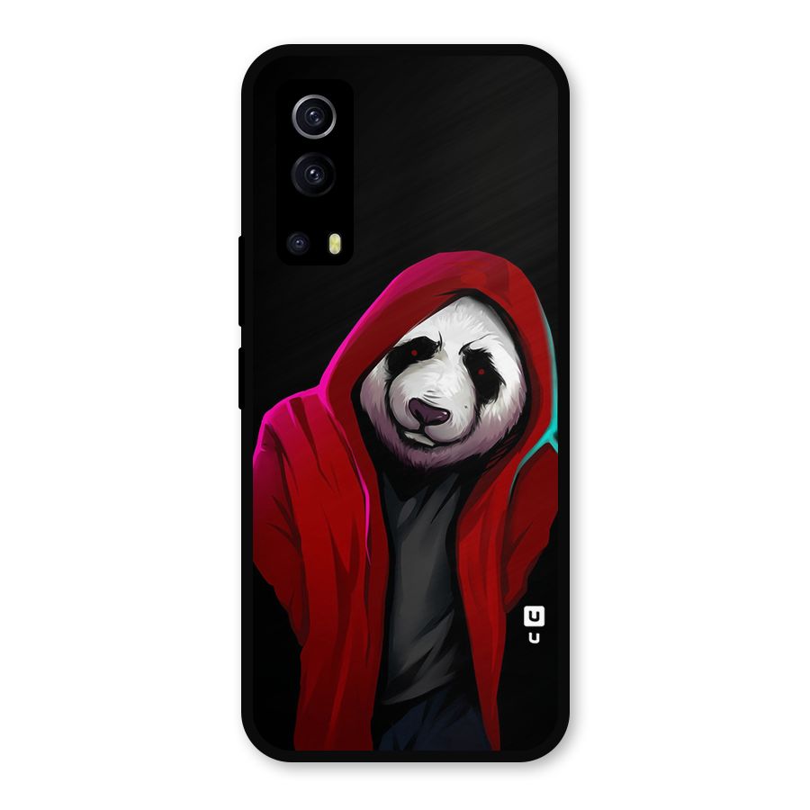 Cute Hoodie Panda Metal Back Case for iQOO Z3