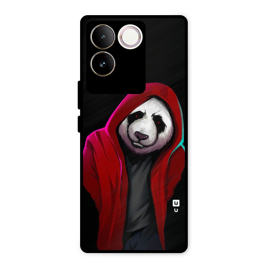 Cute Hoodie Panda Metal Back Case for iQOO Z7 Pro