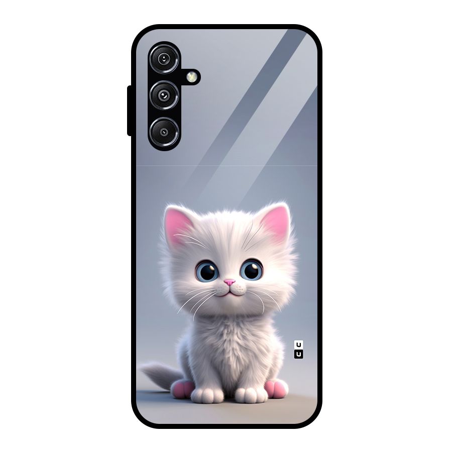 Cute Kitten Sitting Glass Back Case for Galaxy M34 5G