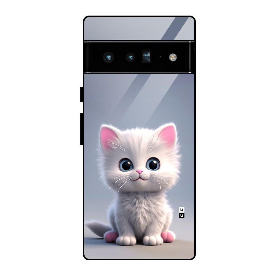 Cute Kitten Sitting Glass Back Case for Google Pixel 6 Pro