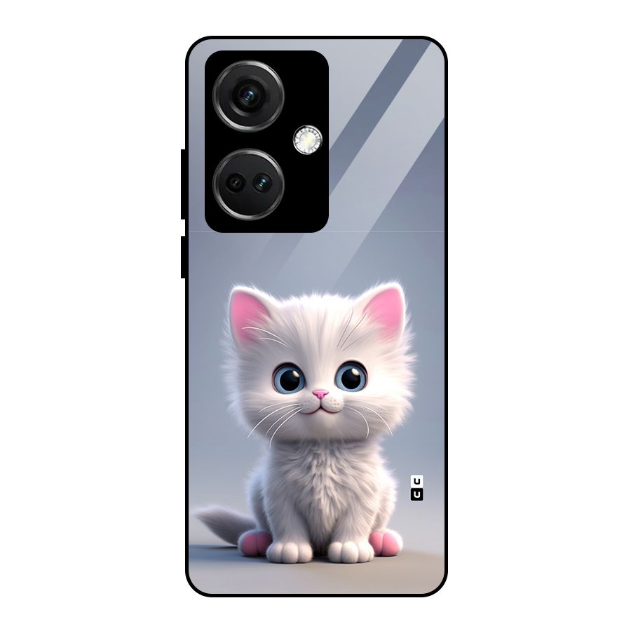 Cute Kitten Sitting Glass Back Case for OnePlus Nord CE 3 5G
