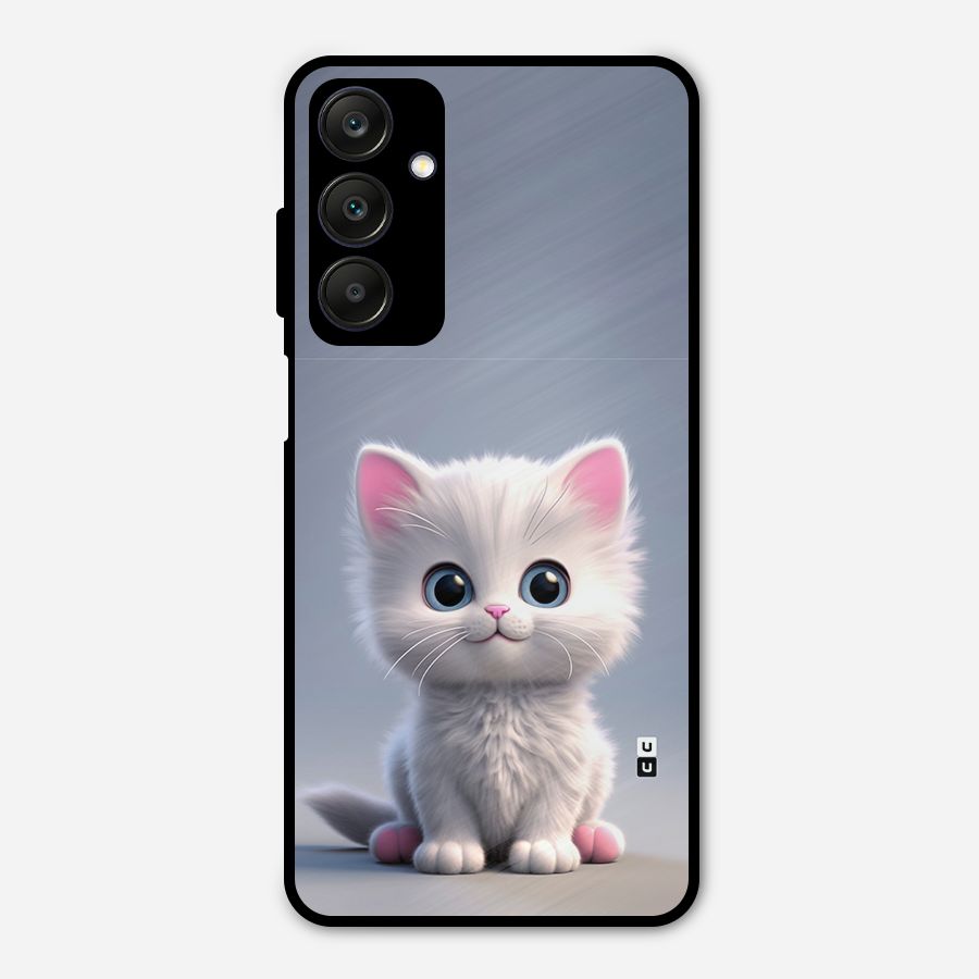 Cute Kitten Sitting Metal Back Case for Galaxy A25 5G