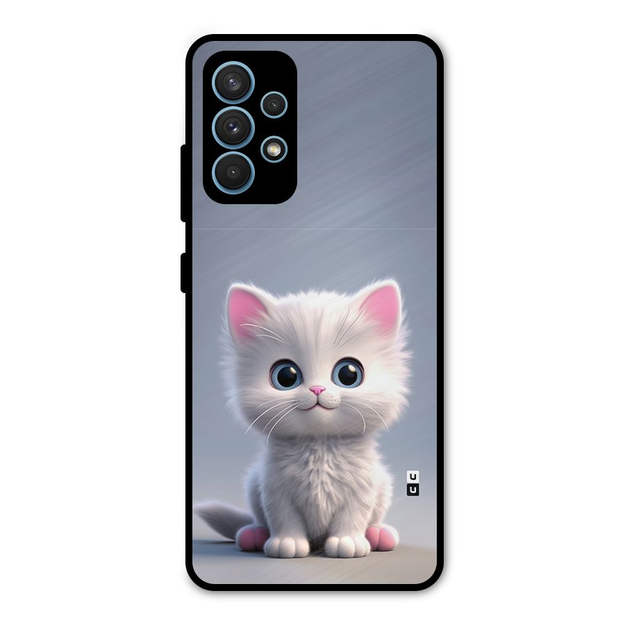 Cute Kitten Sitting Metal Back Case for Galaxy A32