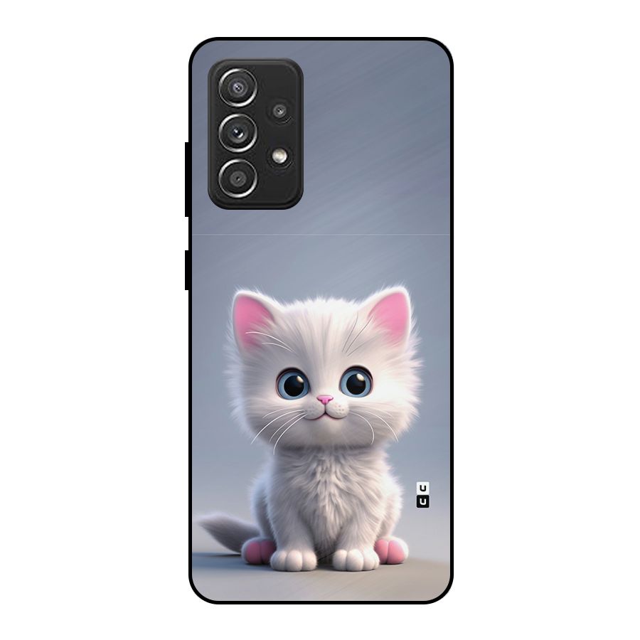 Cute Kitten Sitting Metal Back Case for Galaxy A52s 5G