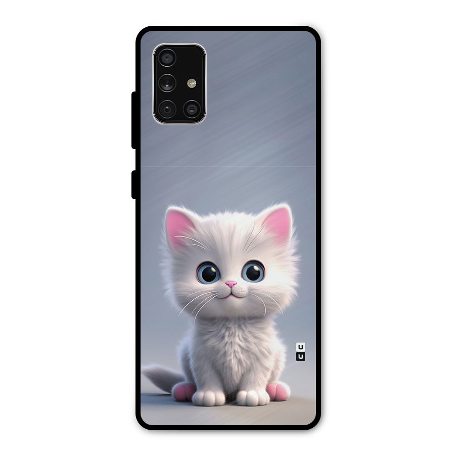 Cute Kitten Sitting Metal Back Case for Galaxy A71