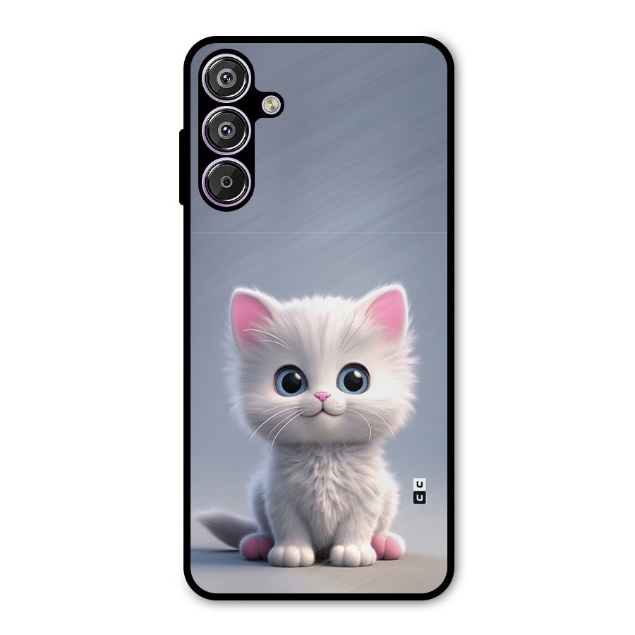 Cute Kitten Sitting Metal Back Case for Galaxy F15