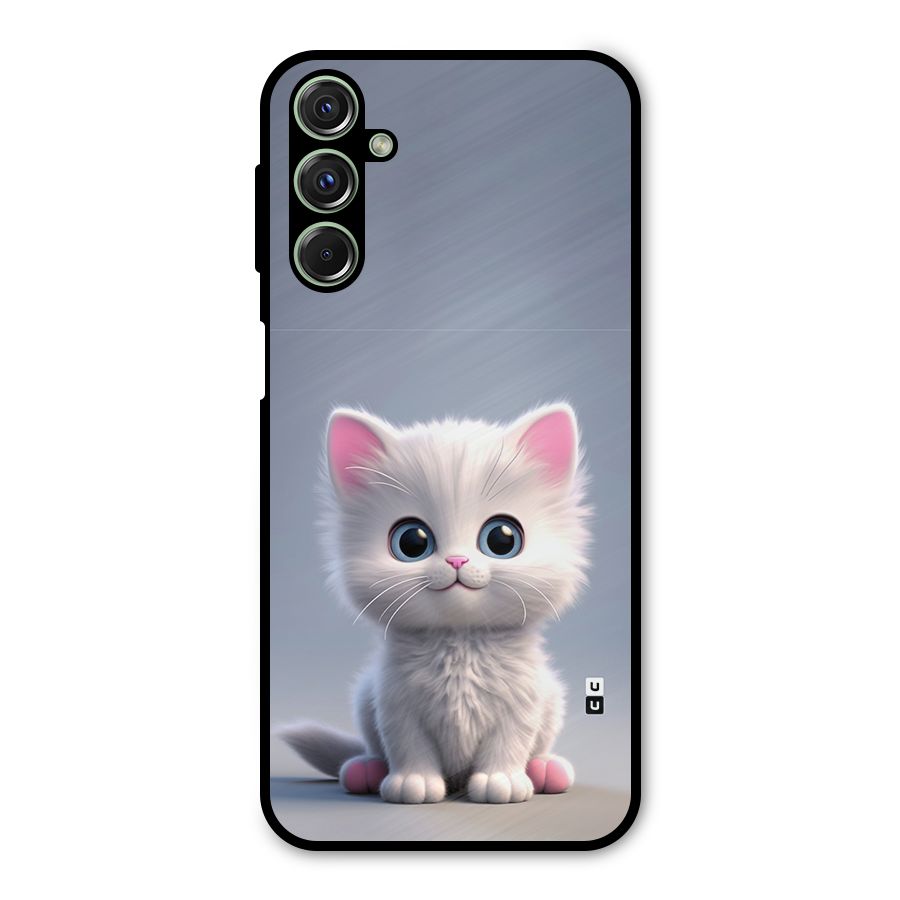 Cute Kitten Sitting Metal Back Case for Galaxy M34