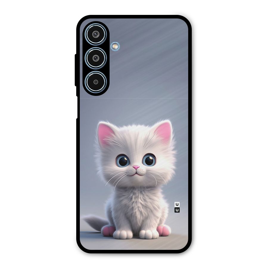 Cute Kitten Sitting Metal Back Case for Galaxy M35