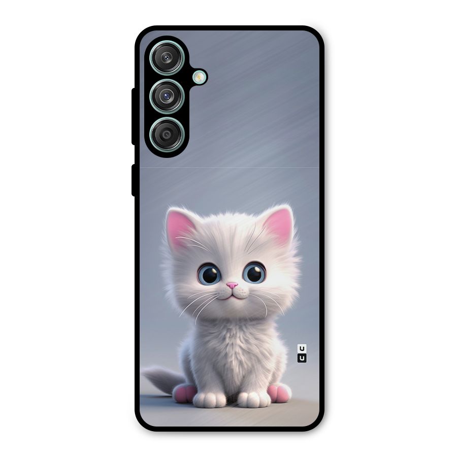 Cute Kitten Sitting Metal Back Case for Galaxy M55 5G
