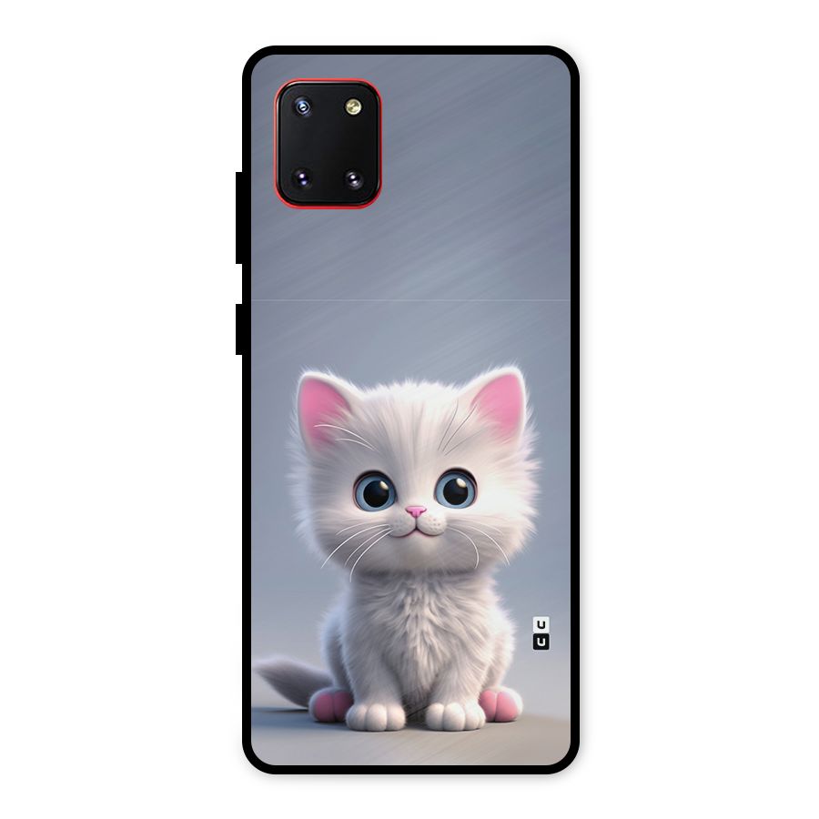 Cute Kitten Sitting Metal Back Case for Galaxy Note 10 Lite