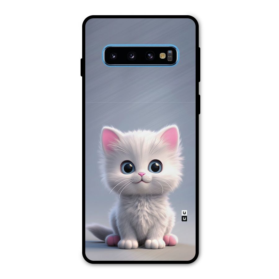 Cute Kitten Sitting Metal Back Case for Galaxy S10
